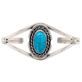 Estate: Sterling Silver Petite Turquoise Native American Cuff